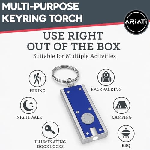 2-Pack Mini LED Keychain Flashlights | Compact and Bright Pocket Torch with Key Chain & Built-In Batteries | Keyring Mini Torch LED Light for Camping Outdoor Adventures, Emergencies & Everyday Use — view 3