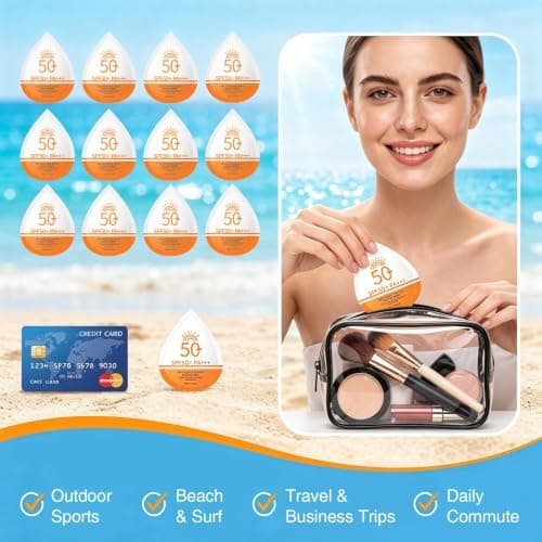Avvchuy 20 Pack Mini Travel Size Sun Cream SPF 50+, Small Sunscreen for Face and Body, Waterproof & Non-Greasy Suncream for Daily Use, Outdoor (8g) — view 3