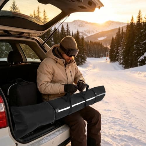 Waterproof Ski Bag and Ski Boot Bag Combo Set, Oxford Cloth — view 2