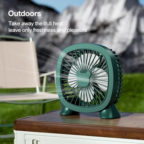 WUULEAON Portable USB Fan for Car Camping Bedroom in White, White — view 2