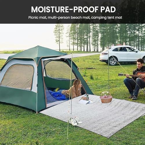 Birtern 200x200cm Aluminum Camping Mat, Sleeping Foam Pad, Insulating Foldable Foil Blanket for Outdoor Travel Picnic — view 2