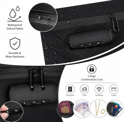 Smell Proof Bag with Combination Lock, Waterproof Travel Storage Pouch — view 3