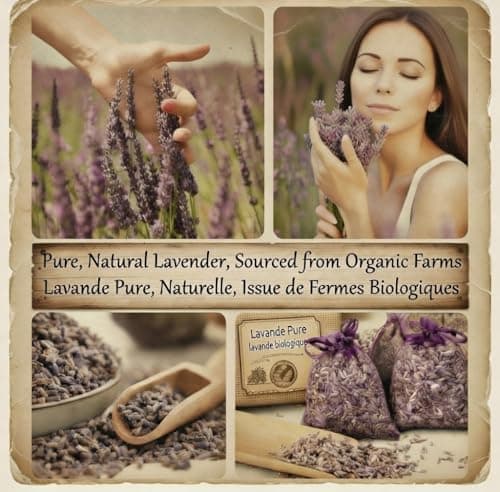 10 Aromatic French Lavender Bags Fresh Handmade Naturally Fragranced Moth Repellent, Sleep Aid, Vacuum Sealed for Freshness — view 3