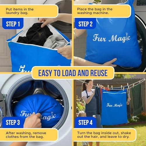 Fur Magic Pet Laundry Bag, Keeps Washing Machine Free from Dog & Cat Hair — view 3
