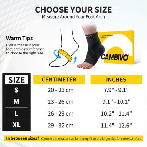 CAMBIVO 2-Pack Ankle Support, Ankle Brace with Adjustable Strap, Black, L — view 3