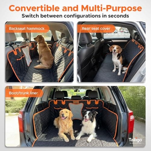 Tailigo Premium Dog Car Seat Cover – Waterproof, Heavy-Duty, Non-Slip, Full Protection for Back Seat – Safety Anchors, Side Flaps & Storage Pockets – Fits All Cars & SUVs — view 4