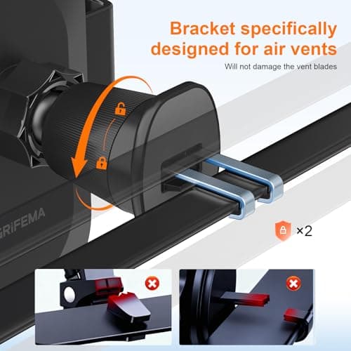 GRIFEMA Air Vent Car Phone Holder with Automatic Clamp — view 3