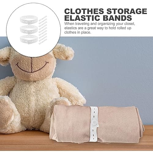 IWOWHERO 20Pcs Adjustable Clothes Storage Elastic Straps with Buttons for Travel Home Organization Wrapping Straps for Neat Suitcase Packing Closet Space Saving — view 4