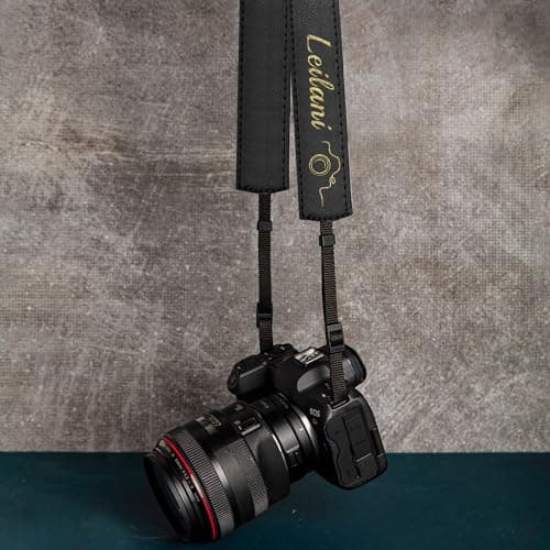 EDSG Personalised Camera Strap Leather Camera Belt Photographers Gift for Him Her Adjustable Camera Strap for Women Men Travel/Vlogging (Style-3) — view 5