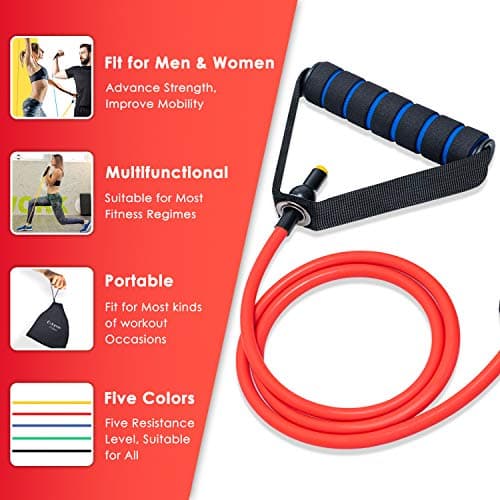 Cikyner Resistance Tube with Handles, Single Exercise Band with Carring Bag — view 2