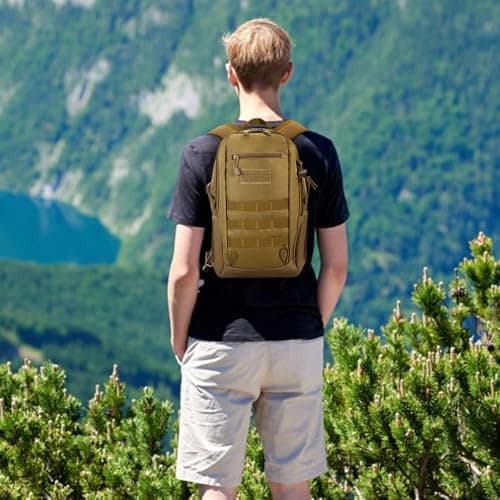HUNTVP Small Backpack 10L 20L 30L, Tactical Military Molle Backpack Mini Rucksack, School Bag, Daypack Rucksacks for Men Women Boys Girls College, Travelling, Cycling, Hiking, Gym, Running, Outdoors — view 4