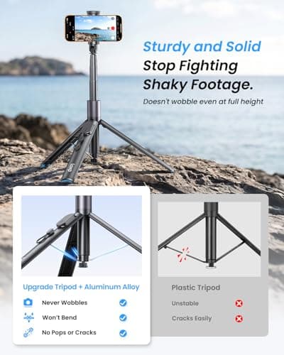 LOXP 67'' Phone Tripod with Remote, 0.01s Auto-Open for Content Creator — view 3