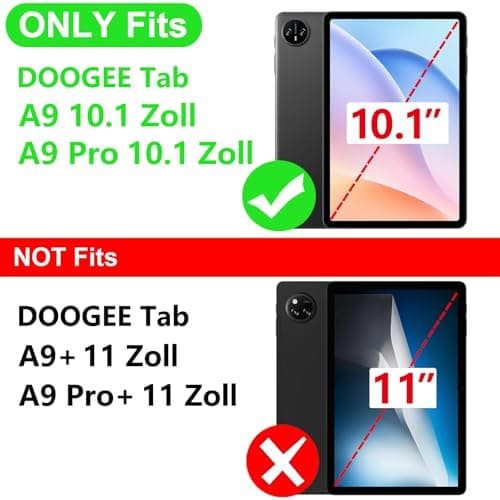 Vakarey For DOOGEE Tab A9 Pro Case 10.1 Inch Multi Angle Support Cover For Doogee A9 Tablet Case,Black — view 2