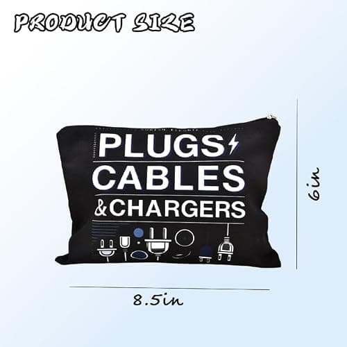 Sisadodo Travel Cable Organiser Bag for Women Men Black Electronic Accsessories Storage Pouch for Plugs Cables Chargers Mutifunctional Portable Holiday Business Travel Bag Organiser for Best Friends — view 2