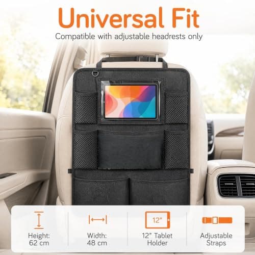 Twzqsyw Car Back Seat Organiser for Kids — 2 Pack | Rear Seat Organiser with Tablet Holder & Multiple Pockets | Kids Car Seat Organiser | Car Travel Accessories | Backseat Car Organizer for Children — view 3