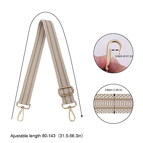 Aucuu Luggage Straps, Wide Shoulder Strap Adjustable Crossbody Bag Strap with Metal Swivel Hooks, Replacement Handbag Belt for Crossbody Bag, Luggage, Laptop and Duffle - 3.8CM Yellow — view 3