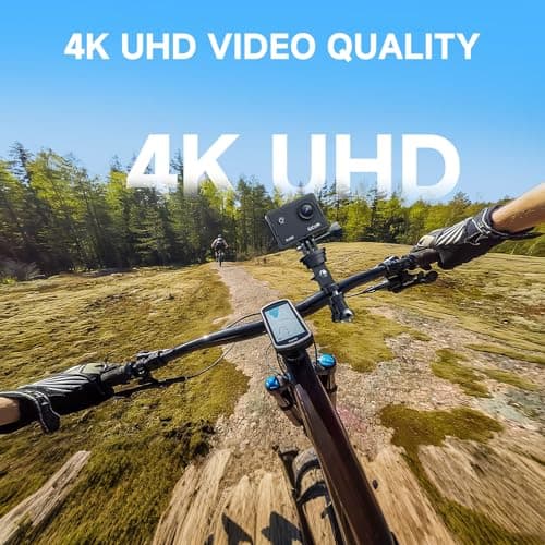 SJCAM SJ4000 4K30fps Action Camera with 64GB Card,40MP EIS Stabilization,3-Axis Motorcycle Helmet Sport Camera, 170° FOV | 30M Waterproof Underwater Camera, 5X Zoom,Dual Batteries — view 3