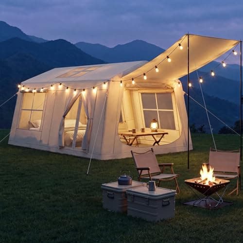 Aoxun 6‑8 Person Large Inflatable Camping Tent with Front Short‑Side Awning — view 3