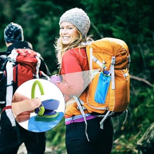 Rnigra Collapsible Water Bottles 2 Pcs, 700ml Foldable, BPA Free, Black + Blue, Travel, Festivals, Hiking, Camping — view 5