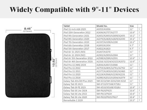TiMOVO 9-11" Tablet Sleeve Bag, Black — view 2