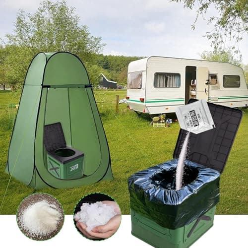 Portable Toilet Accessory Kit: 12x Urine Solidifier Powder & 12x Leak-Proof Waste Bags - Hassle-Free Coagulant Gel for Camping Toilet, 5 Gal Commode Liner & Travel Commode Accessories — view 6