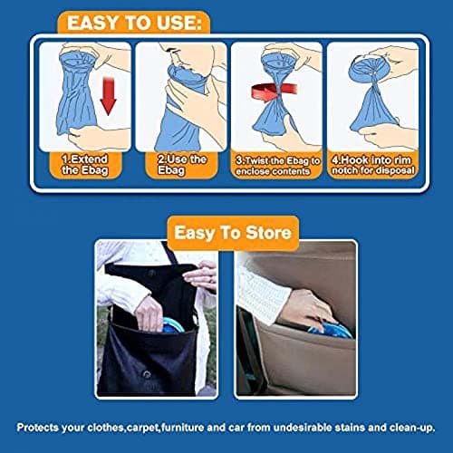 Travel Emesis Bags 10ml 10 Pack Portable Disposable Barf Bags for Travel Car Flight Flight Vomit Nausea Bags Suitable for Kids Adults (Blue, One Size) — view 2
