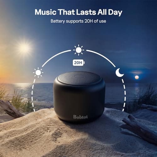 Bobtot Portable Bluetooth Speakers with Strap Mini Speaker, Black — view 5