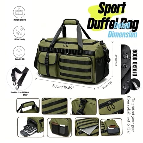 Military Tactical Holdall Gym Bag for Men and Women, 3 in1 Sports Duffle — view 4