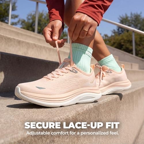 ALLSWIFIT Women's Walking Shoes Running Tennis Sneakers,Coral Pink,6 — view 3