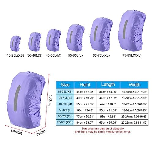 PATIKIL Waterproof Backpack Rain Cover 30-40L S Purple — view 2