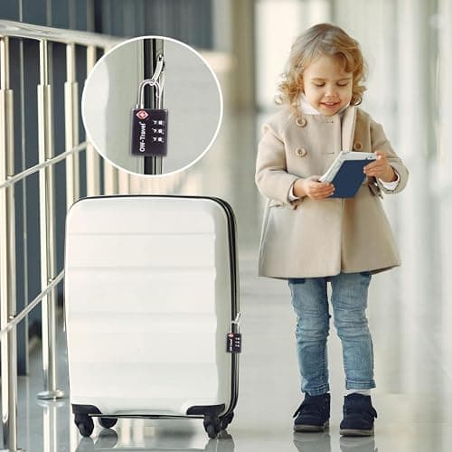 OW-Travel Suitcase Locks, TSA Approved Luggage Locks, Open Alert, Black 4Pk — view 2