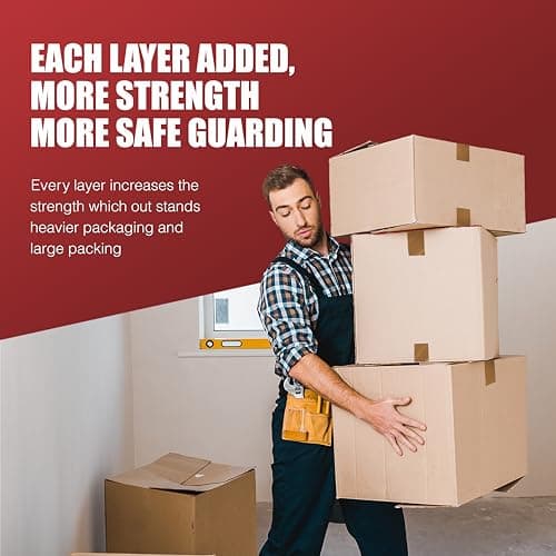 Merrimen Strong Heavy Duty Roll Pack Brown Packaging Tape, Secure Sticky Sealing Tape for Parcel Boxes, Moving Boxes, Large Postal Bags for Long Term Storage, (48MM x 66M) (3 rolls, Brown) — view 2