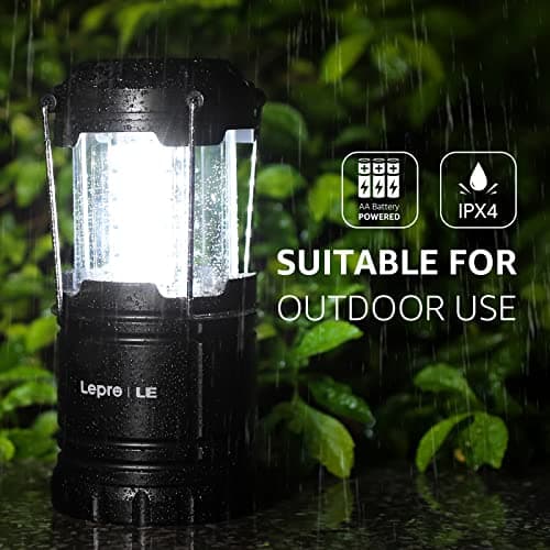 Lepro Camping Lights, Collapsible Camping Lantern Battery Powered, 2-Pack — view 4