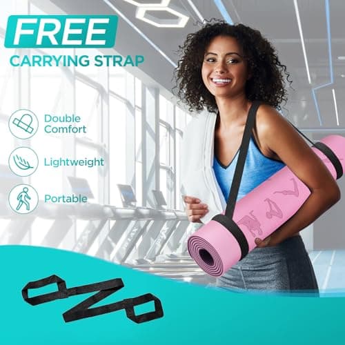 OUTDOUSE TPE Yoga Mats for Women,Pink Purple 183x61x0.6cm — view 5