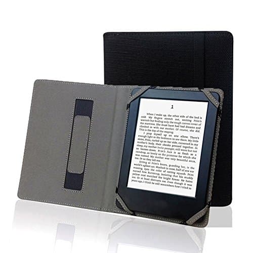 ENJOY-UNIQUE Natural linen Case Cover for 6" ebook Reader universal hemp Case Cover for sony/kobo/tolino/pocketbook 6inch ebook reader (Carbon Black)