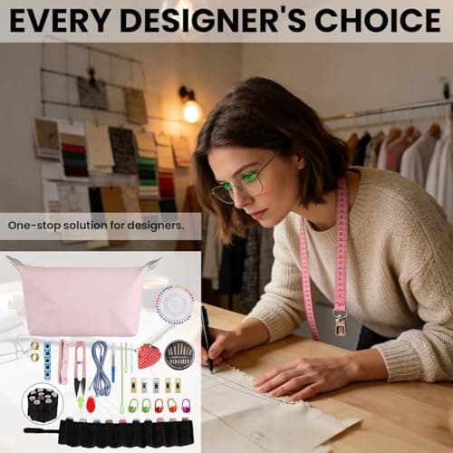 Sewing Kit, Mini Sewing Kits 117 PCS Thread and Needles Set for Adults with Portable Sewing Accessories Bag, DIY, Beginners, Emergency, Kids, Summer Campers, Travel and Home, with Scissors, Thimble — view 6