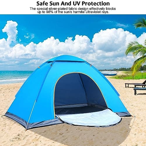 Pop Up Beach Tent, Compact Sun Outdoor Shelter for Camping & Garden — view 4