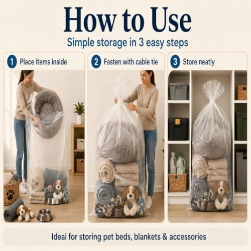 Extra Large Clear Plastic Bags-6PCS Storage Bags for Suitcase Moving Plush — view 6
