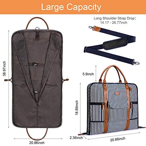 S-ZONE Suit Carry-on Garment Bag Suit Carrier for Men and Women Suit Bag for Travel or Business Trip with Adjustable Shoulder Strap — view 5