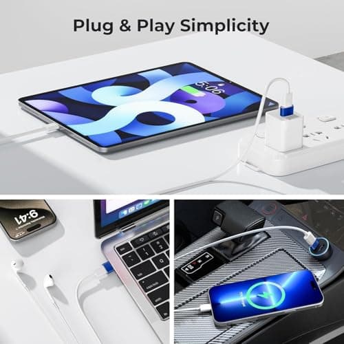 USB C to USB Adaptor, Type C Adapter, Type C Female to USB Male Converter with 5Gbps Data Transfer & Fast Charging, Compatible with All Devices with Laptop, PC, Power Bank (Blue) — view 6