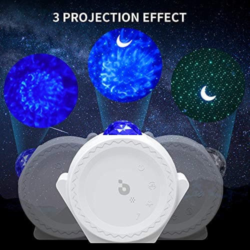 VOGHERB Galaxy Projector Night Light: 3 in 1 Star Lights Projector with Nebula Ocean Moon, 3D Starlight Sensory Lights with Voice/Timer Control,Compatible Alexa Google Assistant,for Bedroom Gifts — view 5