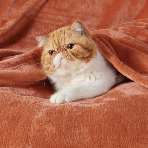 Bedsure Fleece Throw Blanket for Bed - Flannel Fleece, Orange, 150x200 cm — view 2