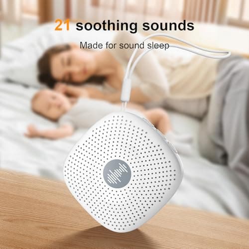 White Noise Machine Baby,Portable White Noise Machine for Adult,Sleep Timer 21 Soothing Sound Noise Canceling,USB Rechargeable,Compact Size for Home,Travel,Registry Gift — view 2