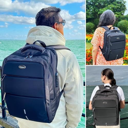 LifeStyleMall Laptop Backpack School Backpack Cabin bag 15.6" College Backpack USB Charging Headphone Port - Anti-Theft Breathable Padded Shoulder Strap Water Resistant Computer Rucksack Travel — view 5