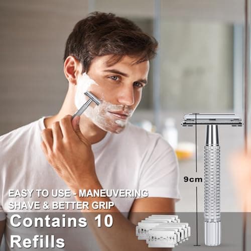 Shaving Kit for Men, Includes Sandalwood Shaving Cream, Mens After Shave Balm, Pre-Shave Oil,Shaving Brush and Bowl, Beard Bib, Aftershave Gift Set for Men Boyfriend Stocking Fillers — view 5