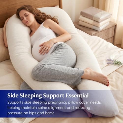 Big C U Shaped Maternity Pregnancy Full Body Support Pillow with Sky Blue Cover – Made in Britain - Super Soft Supportive Cushion with Super Bounce Hollowfibre Filling for Full Body Support — view 5