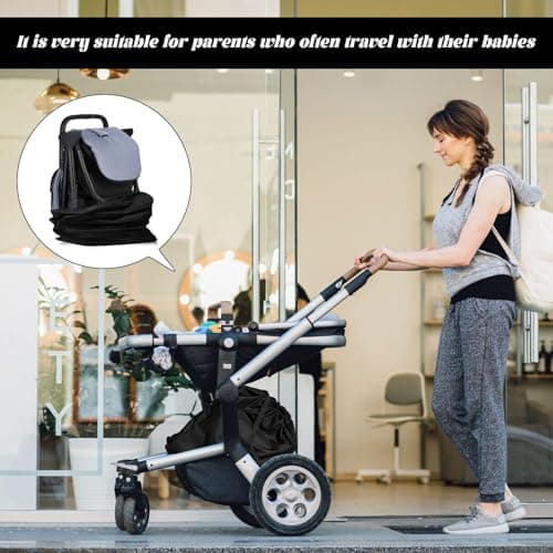 Grosion 1PCS Travel Stroller Bag for Airplane, Waterproof Durable Stroller Travel Bag,Pushchair Cover Storage Bag for Baby Child Kids,for Transport and Home Storage — view 4