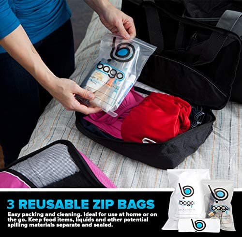 bago 7 Pcs Packing Cubes For Travel - 4 Packing Cube with 3 ZipLock Bags - Travel Cubes to Get Maximum Storage, Save Time & Effort to Pack - Happy Traveling (GreenRedPurpleYellow) — view 4