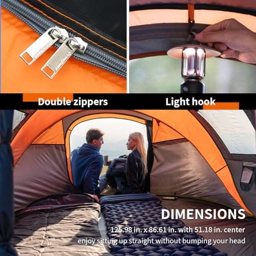 EchoSmile 2/4/6 Person Easy Pop Up Tent, Instant Family Tents for Camping — view 5