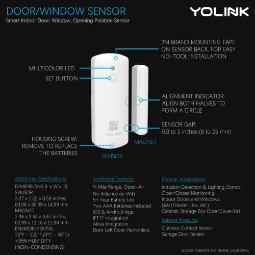 YoLink SpeakerHub & Two Door Sensors Smart Home Starter Kit – Audio Hub Plays Tones/Sounds, Spoken Messages, LoRa-Powered ¼ Mile Range, WiFi Required — view 5